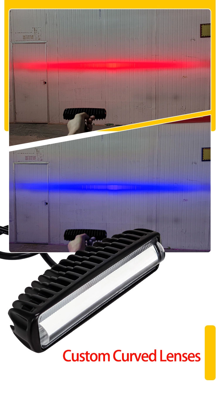 30W Forklift Safety Warning Red Zone Light Super Bright LED Long Line Arc Beam U Shape Light 12-80V DC Blue Spot Work Lamp for Forklift Warehouse Depot Truck