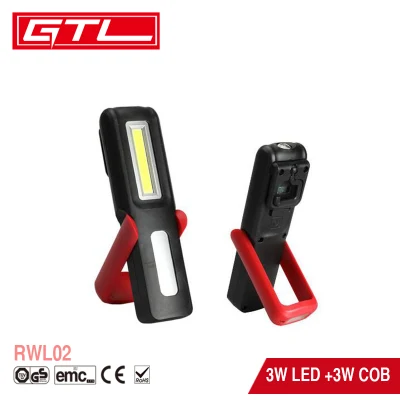 ポータブル検査ランプ USB 充電式多機能 COB LED ワークライトトーチライト 磁気スタンドとフック付き